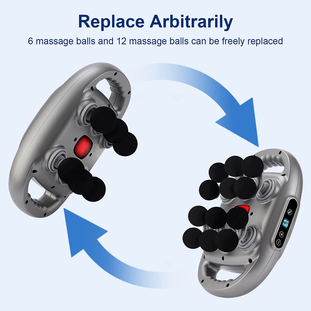 12-Head Handheld Deep Tissue Muscle Massage Gun - 4