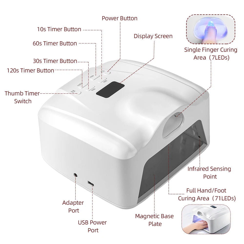 Dual-Mode Professional Gel Nail Dryer with Auto Sensor - 8