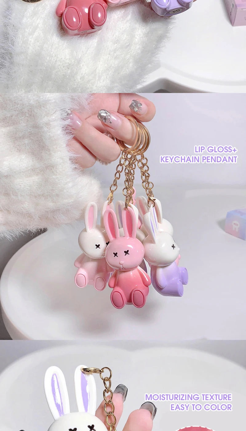 Hydrating Bunny Keychain Glossy Lip Lacquer - 20