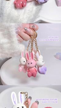 Hydrating Bunny Keychain Glossy Lip Lacquer