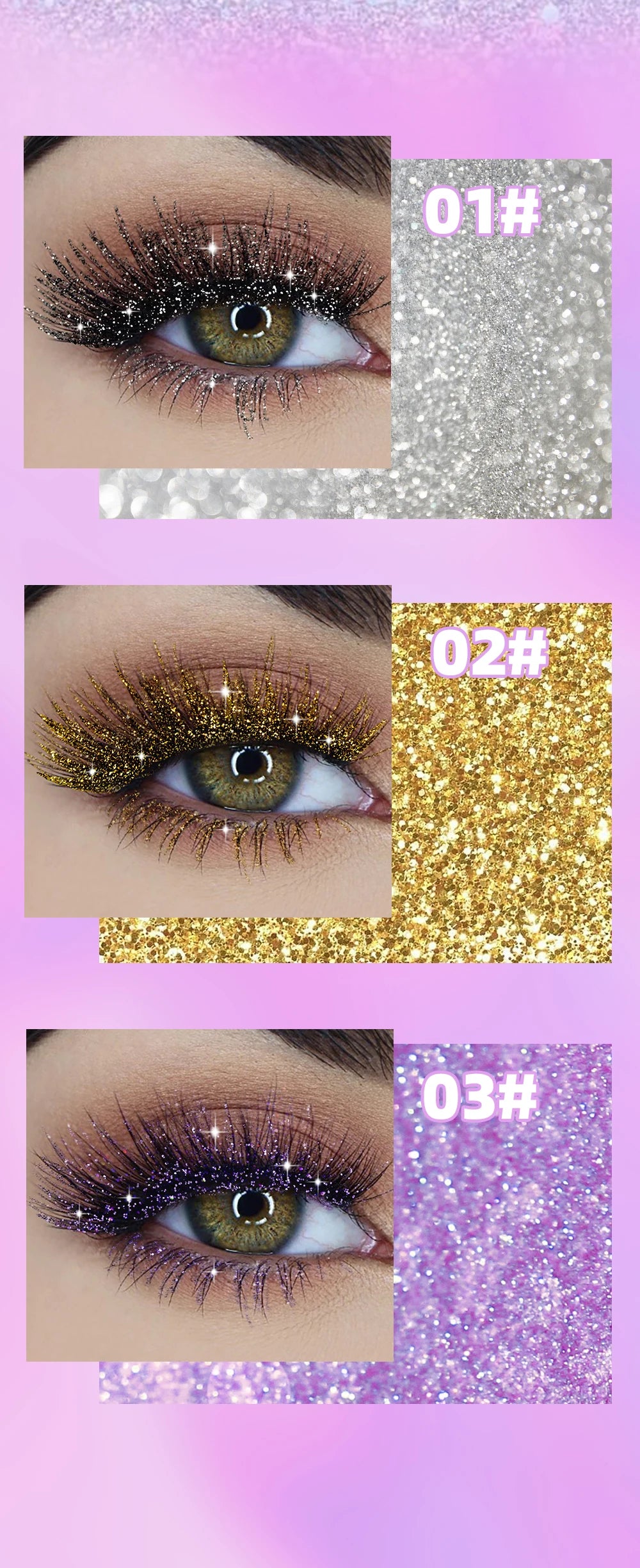 Diamond Glitter Mascara for Volumizing and Curling Lashes - 15