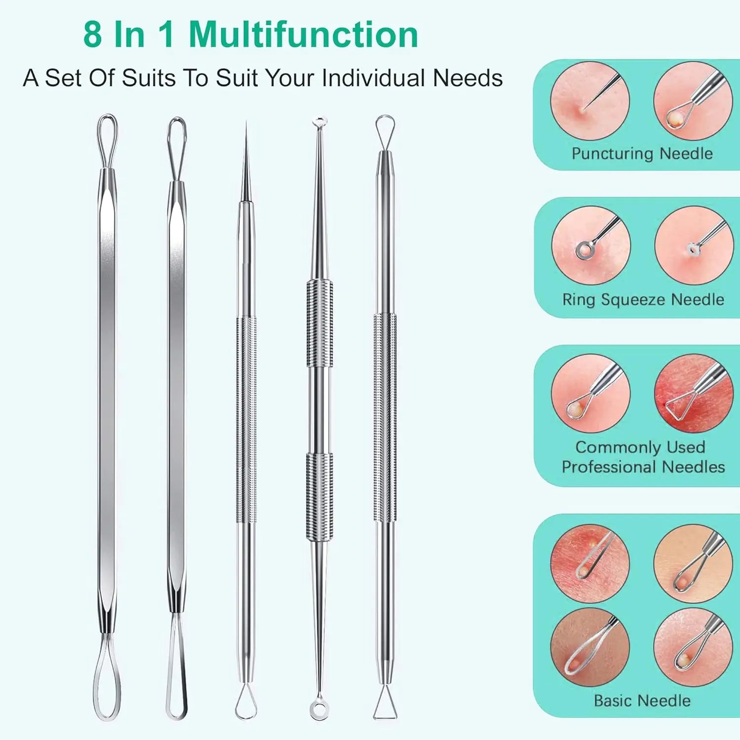 5-Piece Stainless Steel Blackhead and Acne Removal Kit - 2