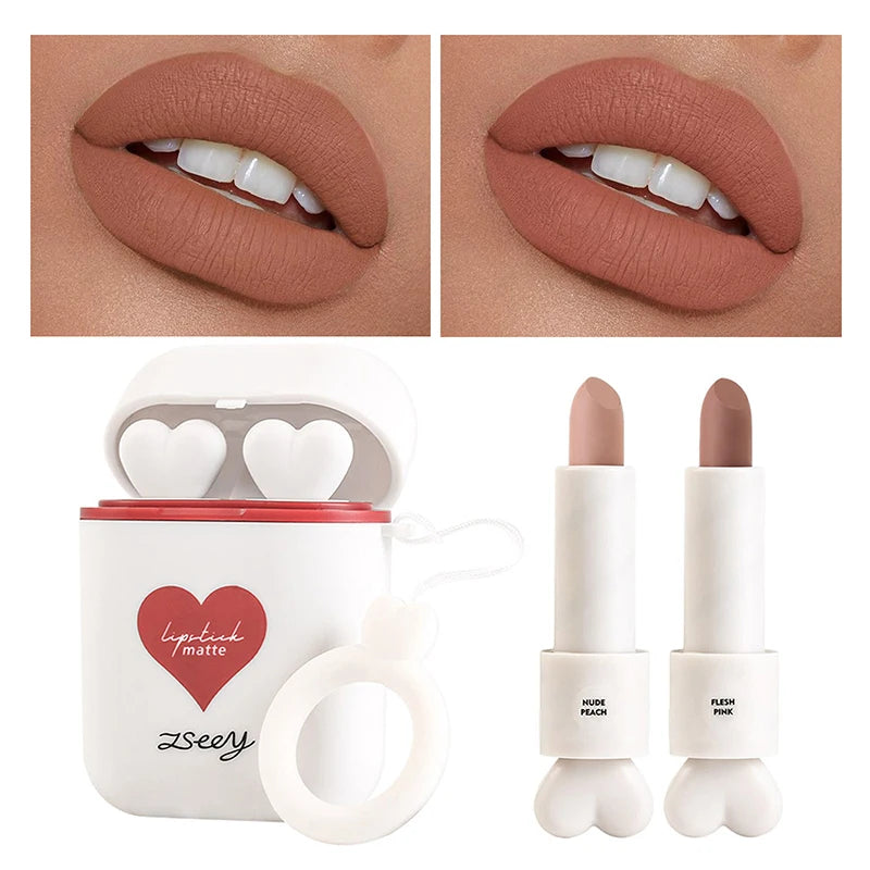 Velvet Matte Liquid Lipstick Set in Portable Charging Case - 10