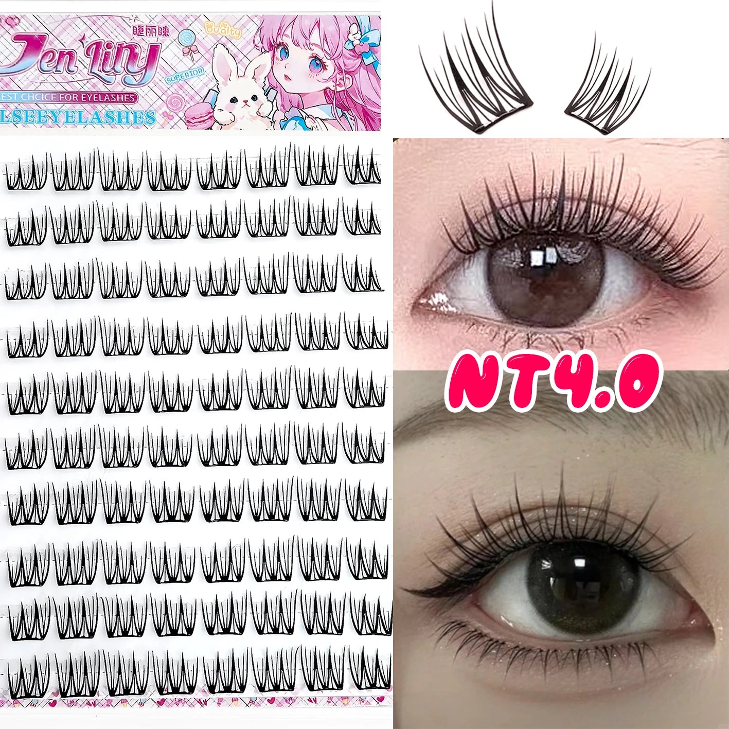 Self-Adhesive Manga Style DIY Cluster Lashes - 10