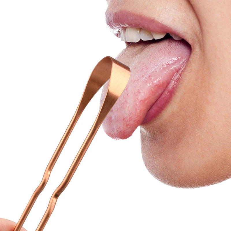 Portable Pure Copper Tongue Scraper for Fresh Breath - 2