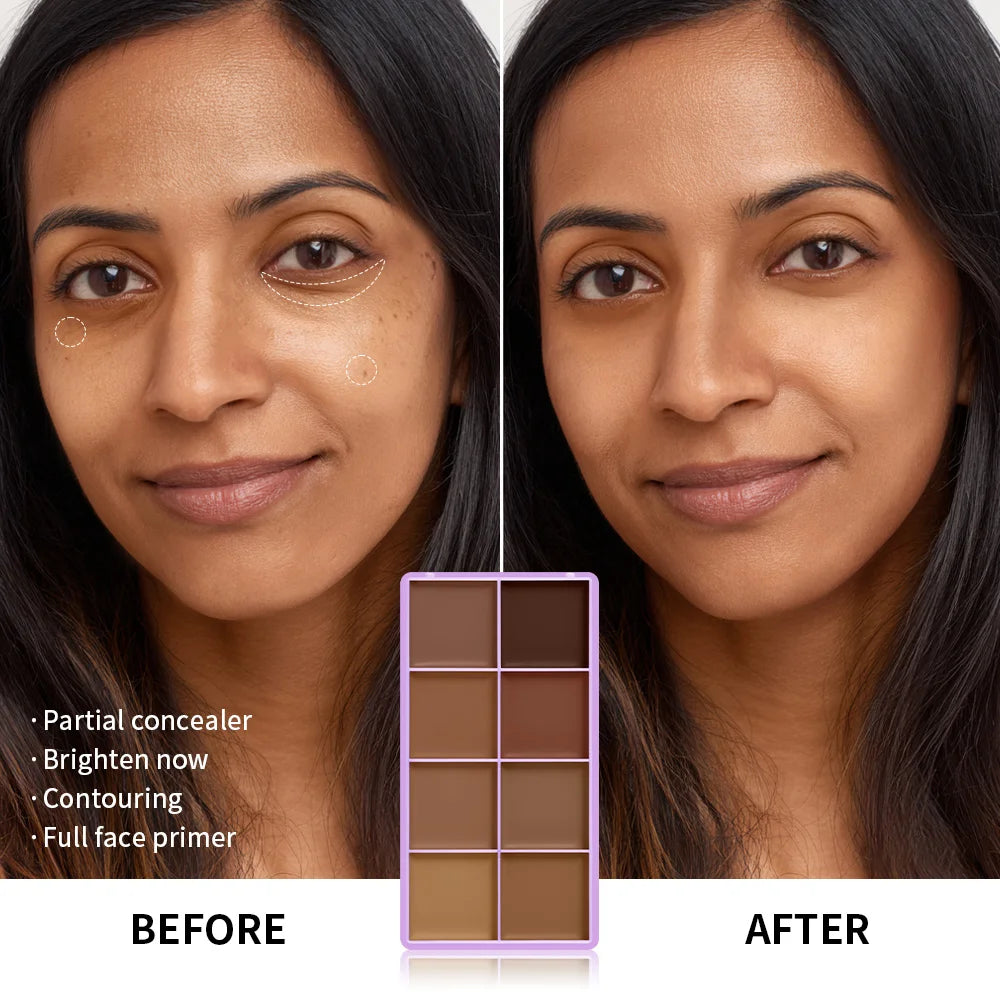 8-Shade Cream Concealer and Contour Palette - 4