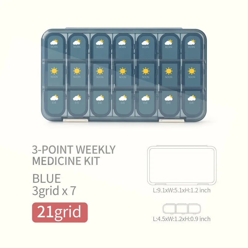 7-Day Portable Weekly Pill Organizer and Medication Dispenser - 15