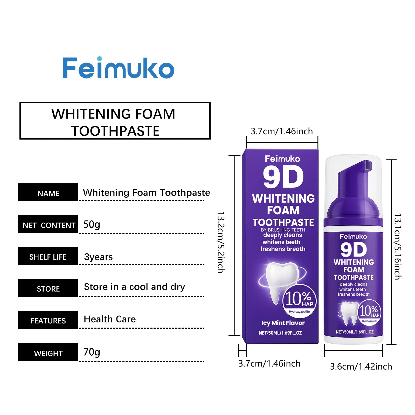Purple Teeth Whitening Mousse Foam for Deep Stain Removal - 7