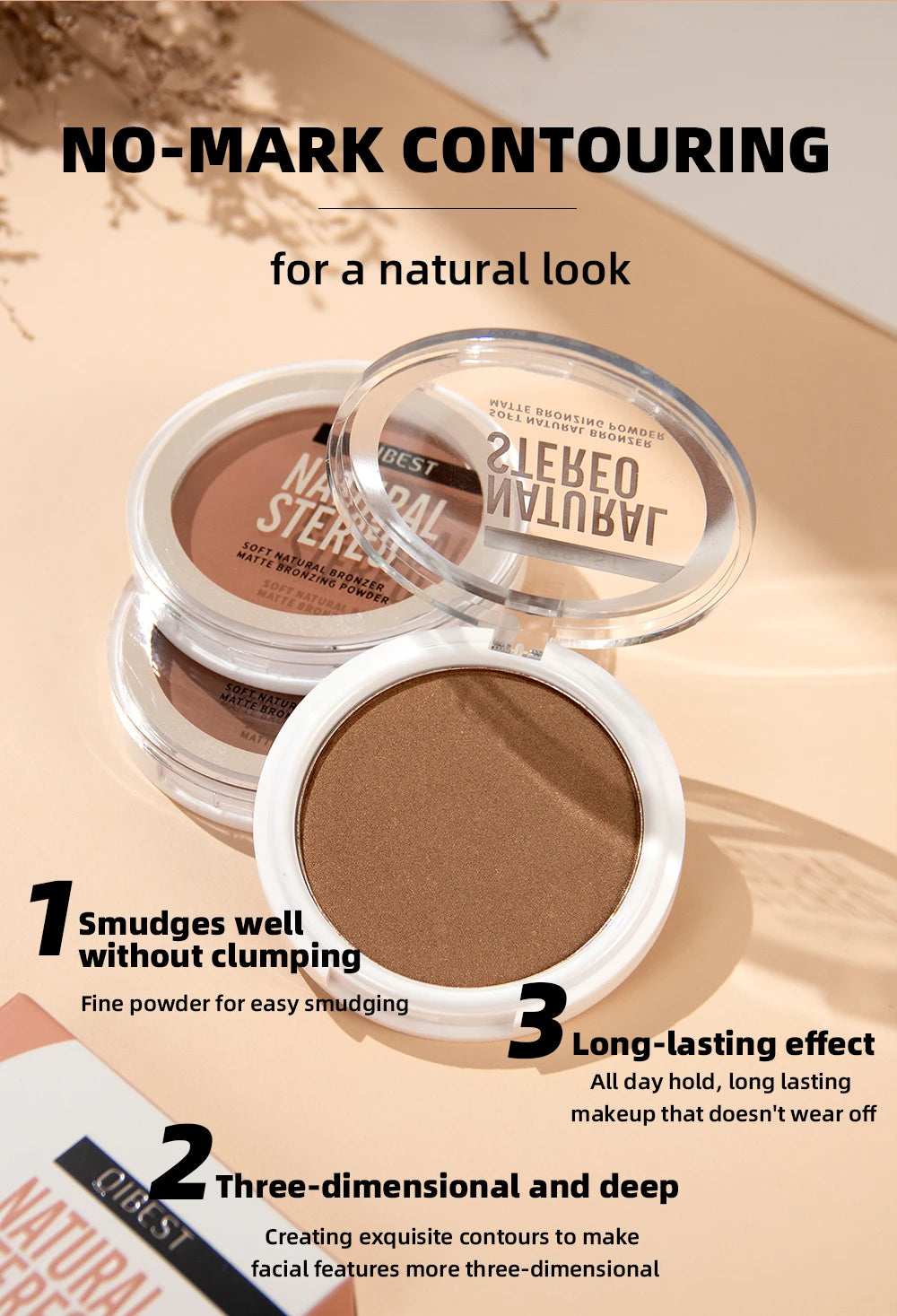 3-in-1 Face Contouring & Highlighting Powder Palette - 11