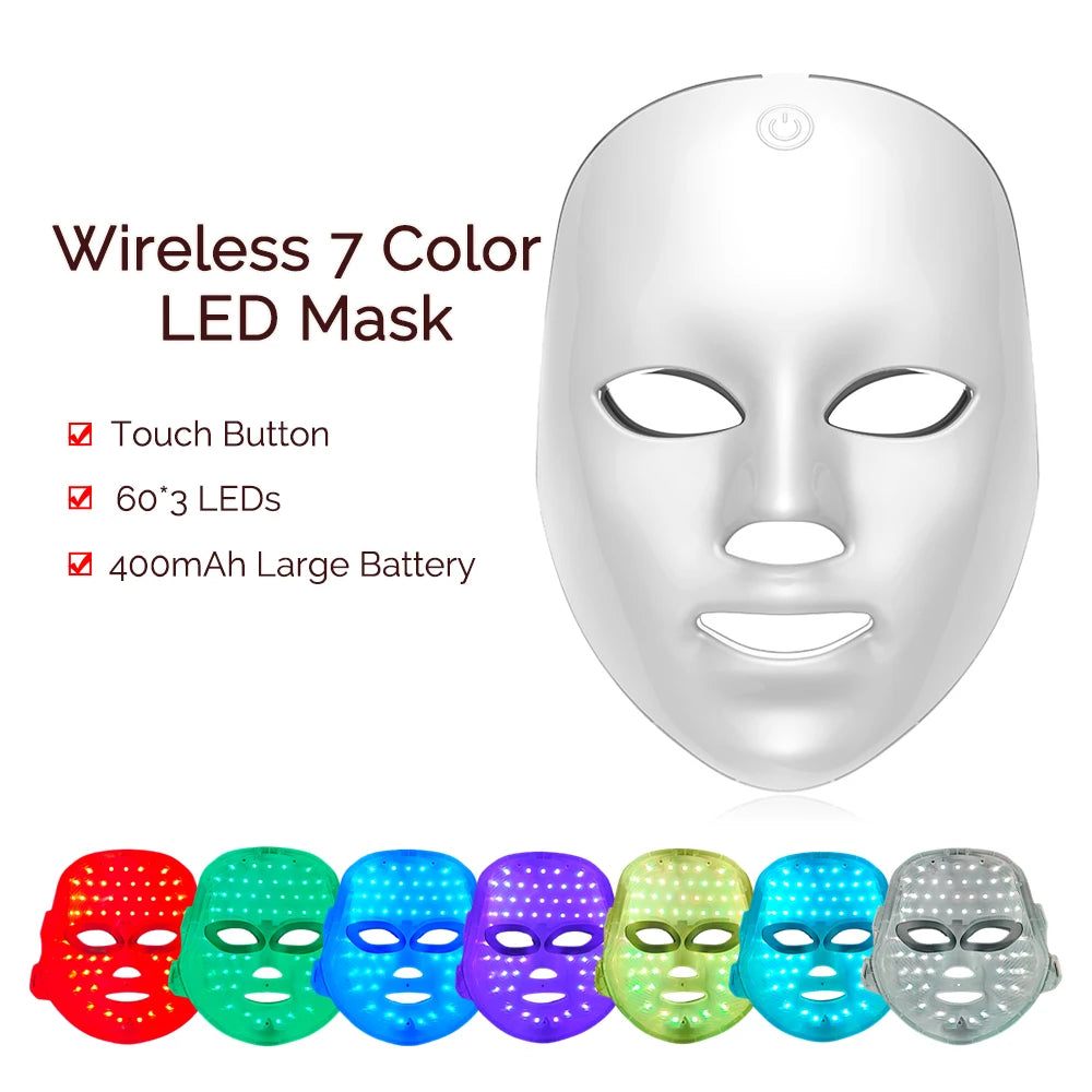 7-Color LED Light Therapy Face Mask for Skin Rejuvenation - 14