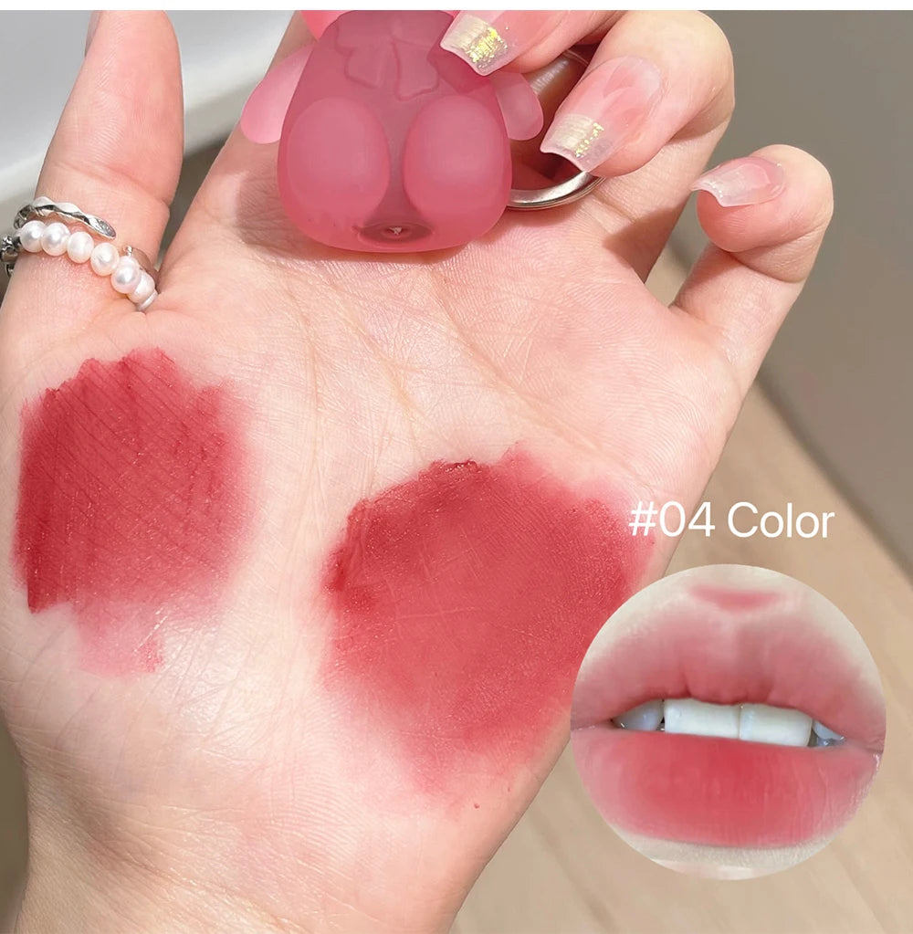 Portable Bear Keychain Velvet Matte Lip Mud - 15