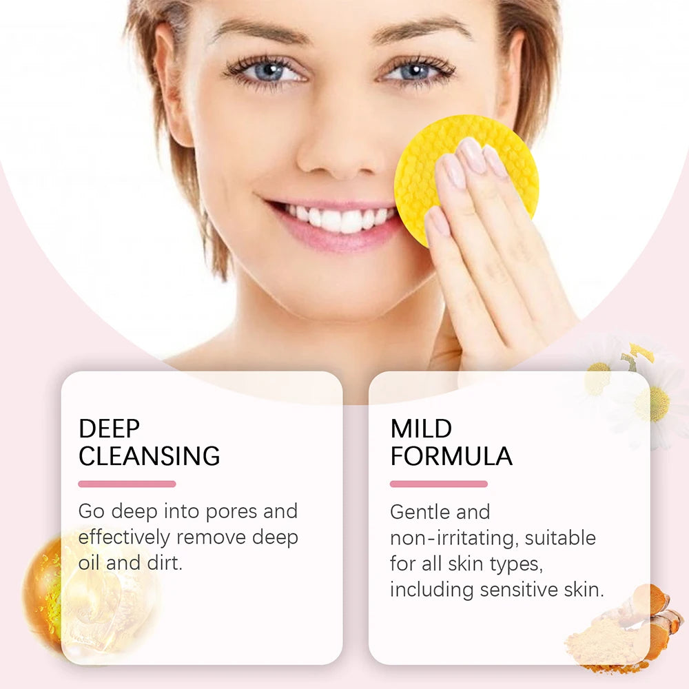 Turmeric and Kojic Acid Brightening Face Cleanser and Pad Set - 16
