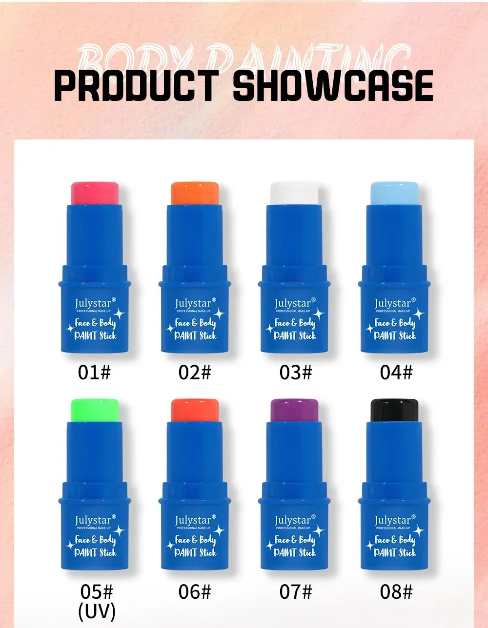 Waterproof Face and Body Paint Stick for Parties - 12