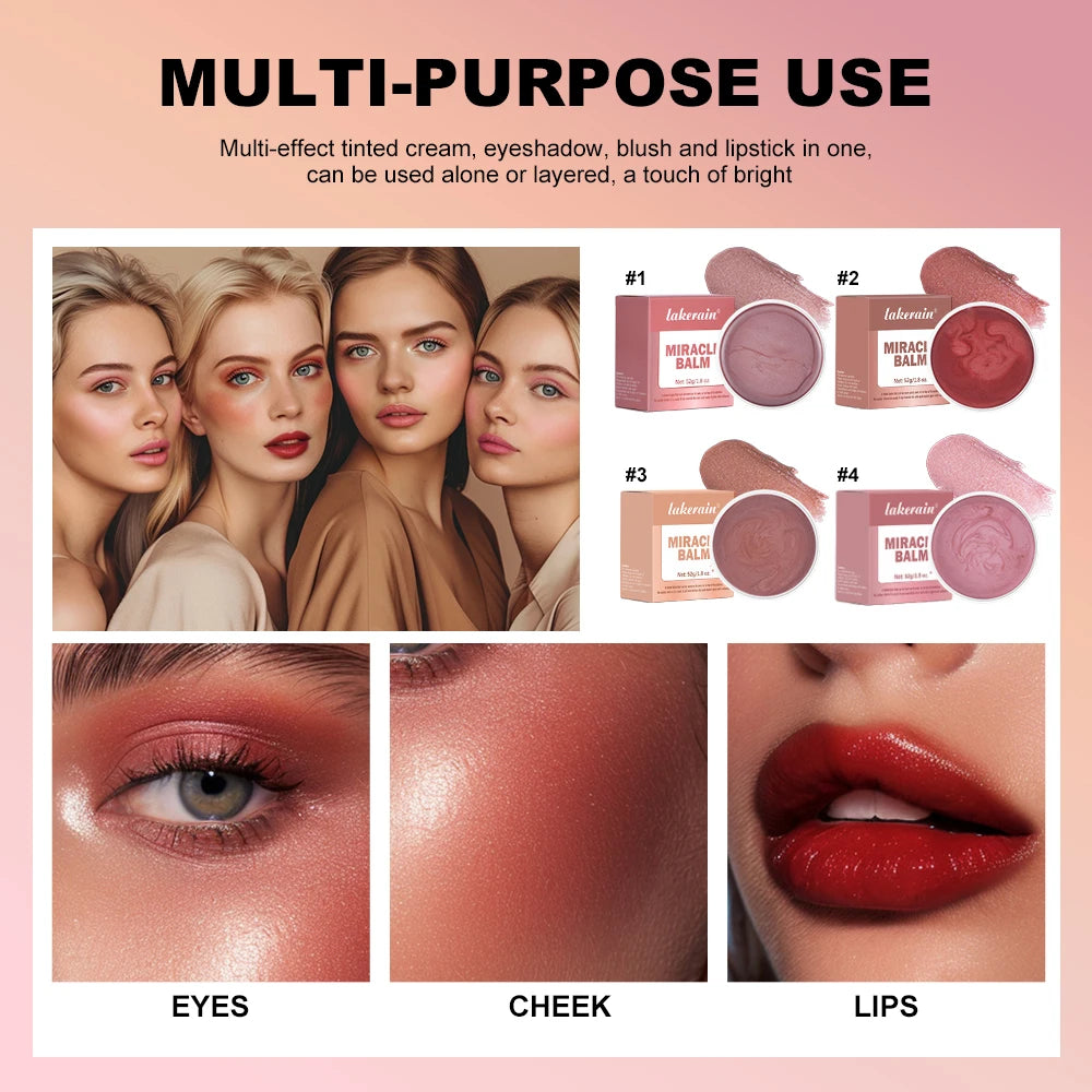 Multi-Purpose Cream Glow Balm for Cheeks, Lips and Eyes - 3