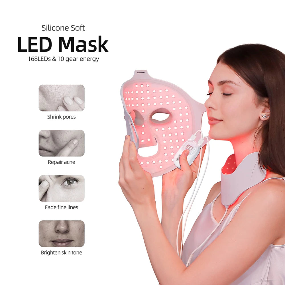 7-Color Photon LED Face and Neck Therapy Mask - 8