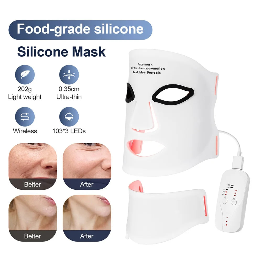 7-Color LED Photon Light Therapy Mask for Facial Skin Rejuvenation - 2