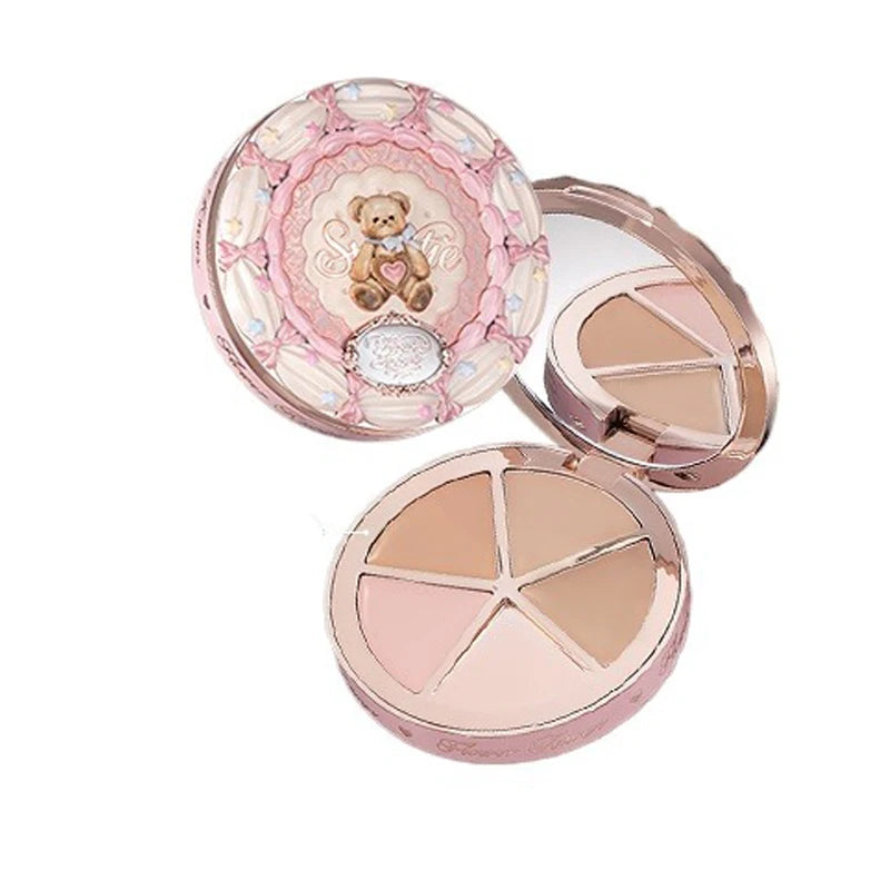 4-Color Cream Concealer Palette for Dark Circles and Contouring - 1
