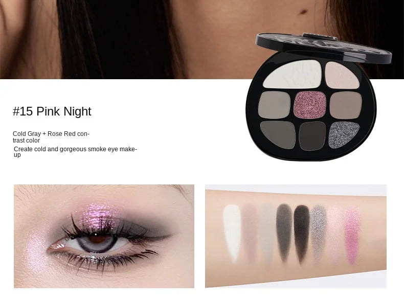 Smoky Amber 8-Color Eyeshadow Palette for Long-Lasting Glam - 8