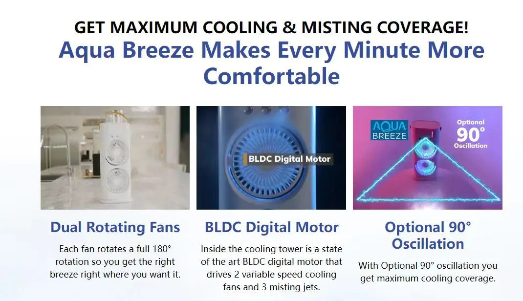 Portable Dual-Head Cooling Fan with LED Mist - 11