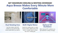 Portable Dual-Head Cooling Fan with LED Mist