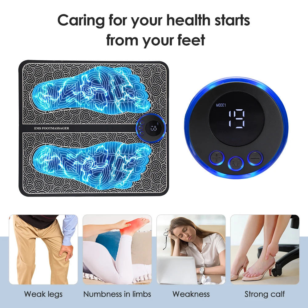 EMS Electric Foot Massage Mat for Pain Relief and Circulation - 9