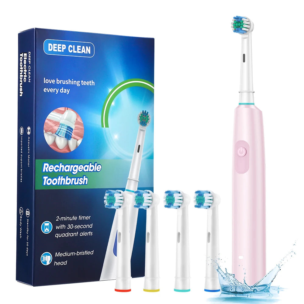 Rechargeable Rotary Electric Toothbrush with 4 Heads - 29