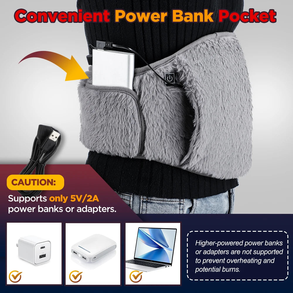 2-in-1 Electric Heated Abdomen and Hand Warming Belt - 3