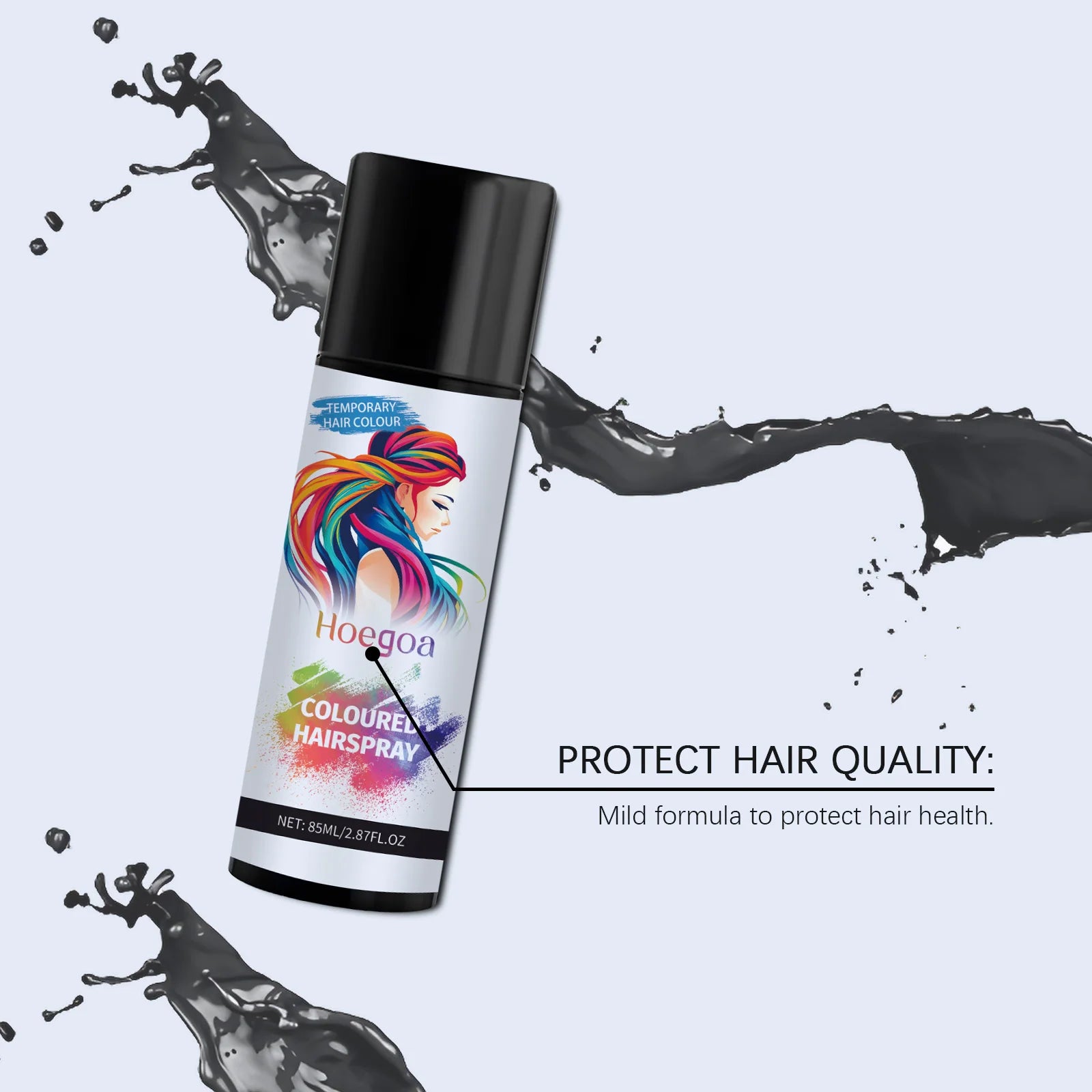 Instant Temporary Black Hair Color Spray for Roots and Styling - 2