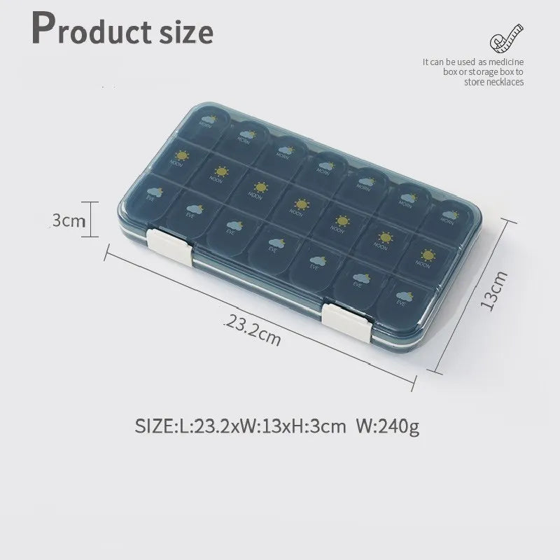 7-Day Portable Weekly Pill Organizer and Medication Dispenser - 11