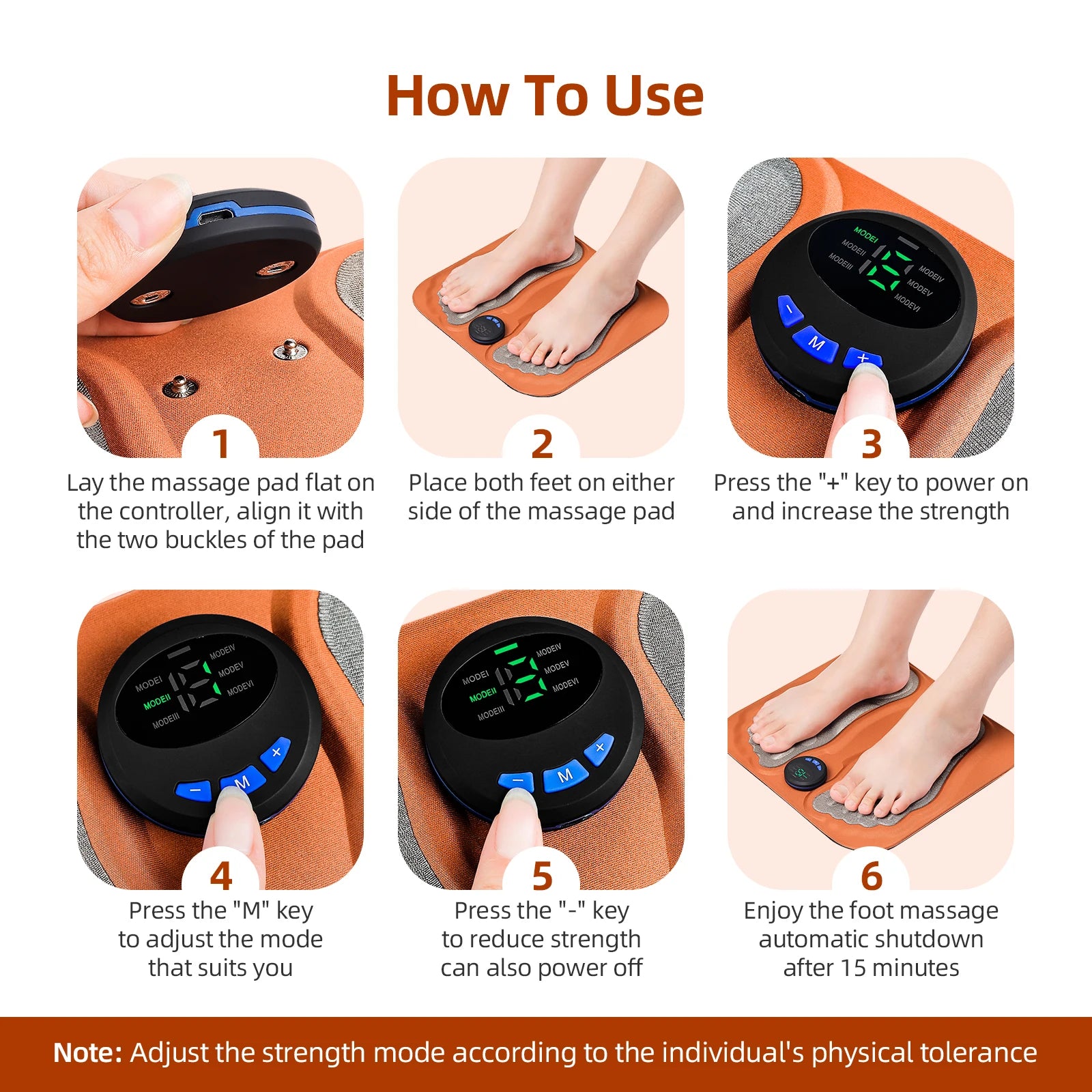 Electric EMS Foot Massage Pad for Circulation and Pain Relief - 6