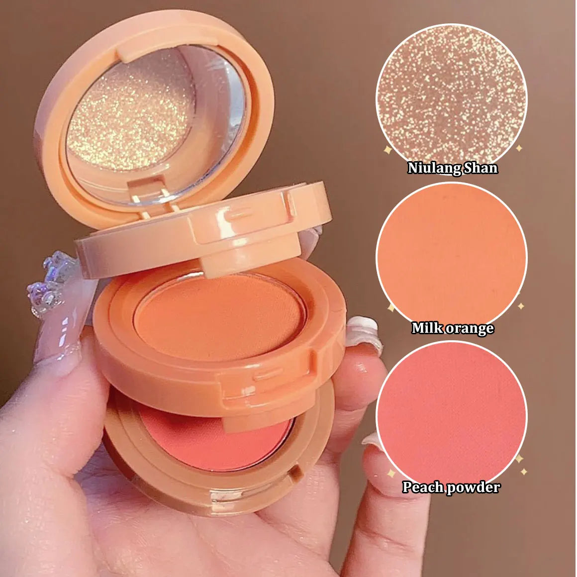 3-in-1 Stackable Blush and Highlighter Palette - 10