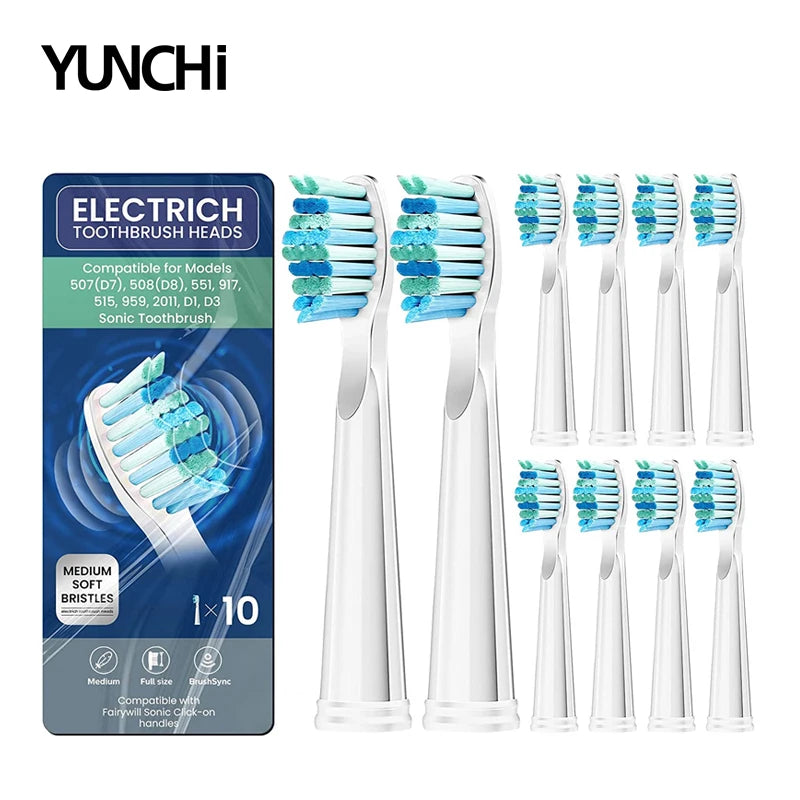 Replacement Sonic Electric Toothbrush Heads - 10 Pack
