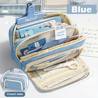 Large Capacity Multi-Layer Pencil Case and Stationery Organizer