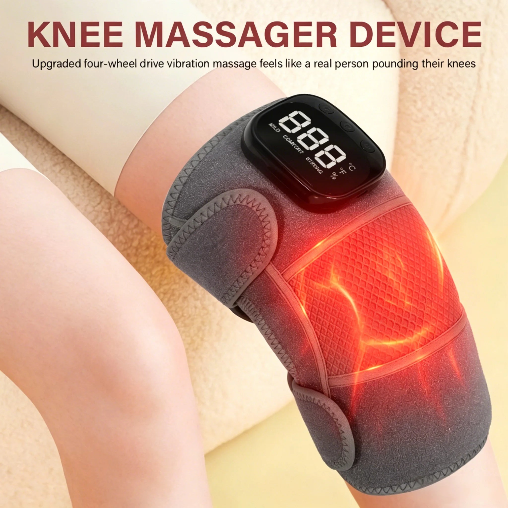 3-in-1 Cordless Vibration Knee Massager for Joint Pain Relief - 7
