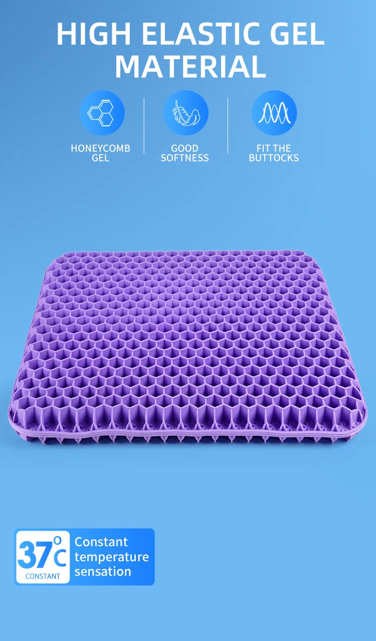 Breathable Honeycomb Gel Seat Cushion for Pain Relief - 9
