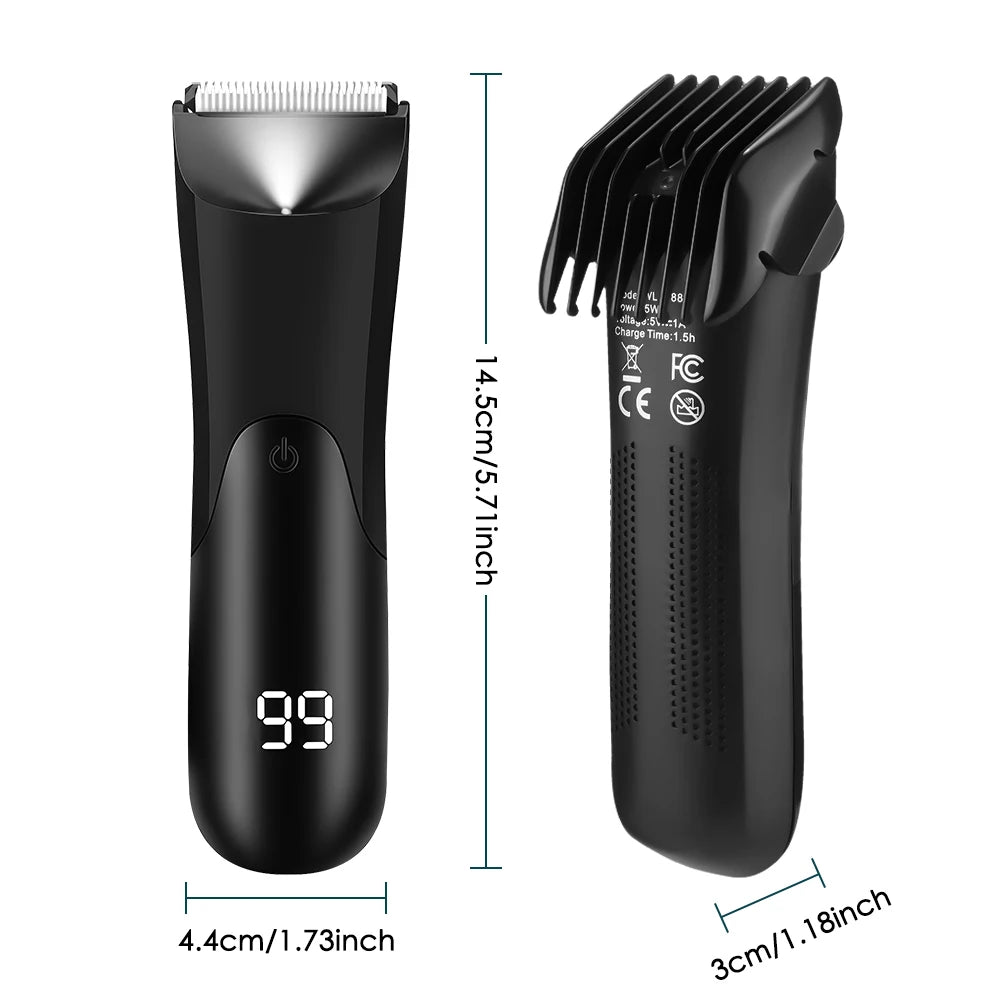 Electric Body and Groin Hair Trimmer with LED Light - 9