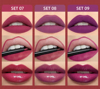 3-Piece Waterproof Matte Lipstick and Lip Liner Set