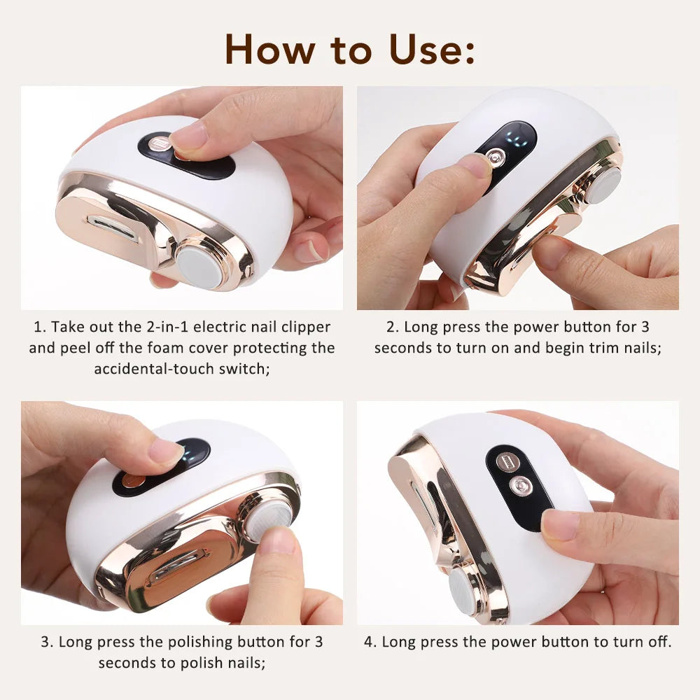 Automatic Electric Nail Clipper and Trimmer for All Ages - 13