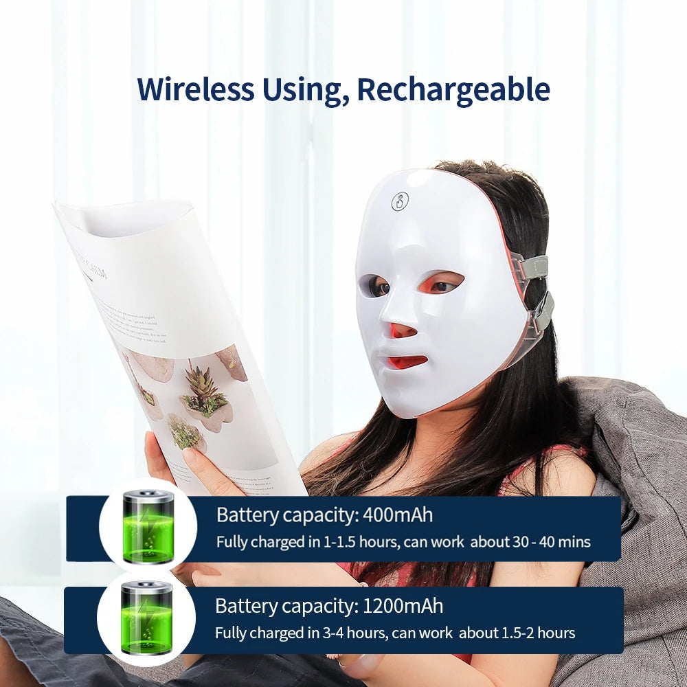 7-Color LED Photon Light Therapy Facial Mask - 15