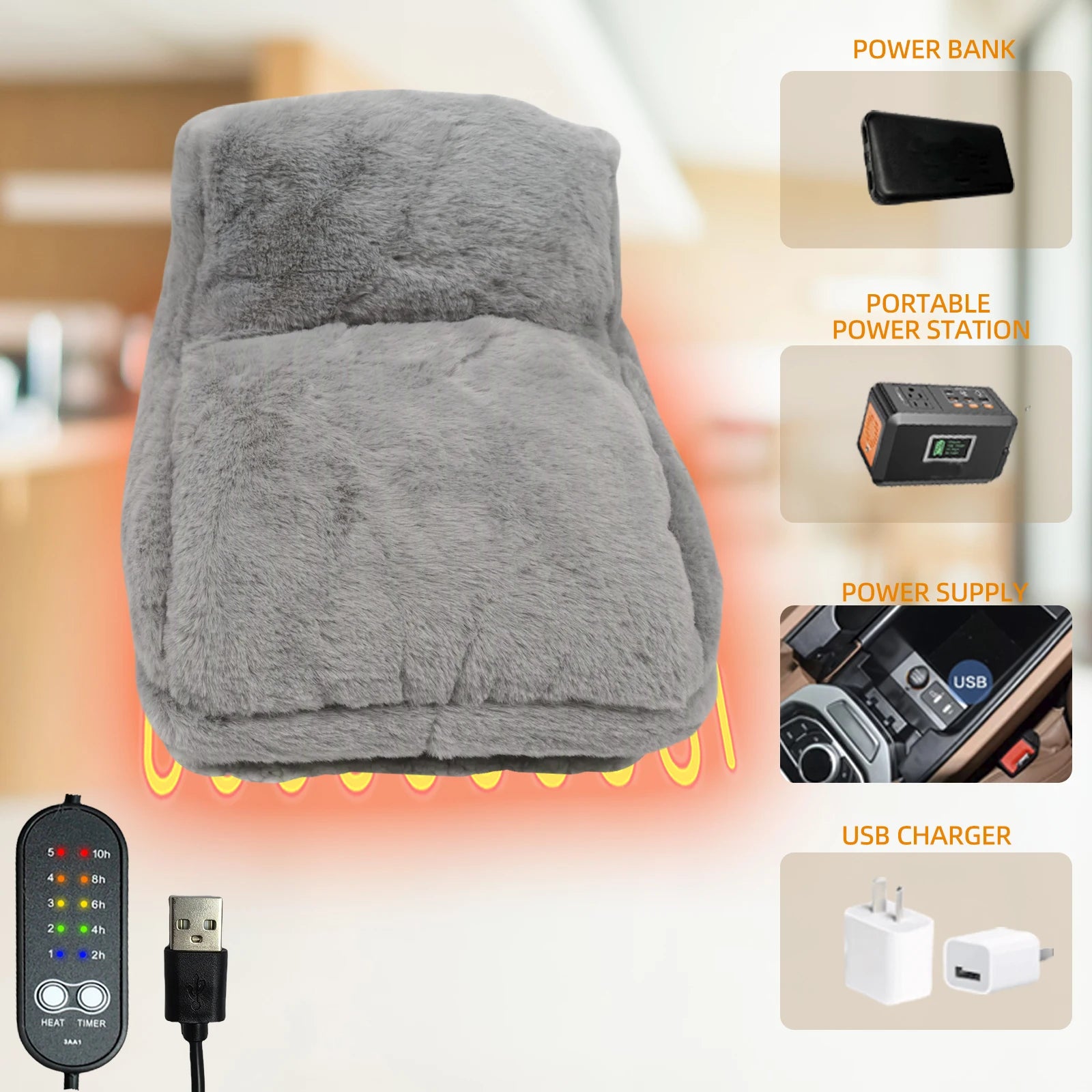 USB Heated Foot Warmer for Cold Feet - 4