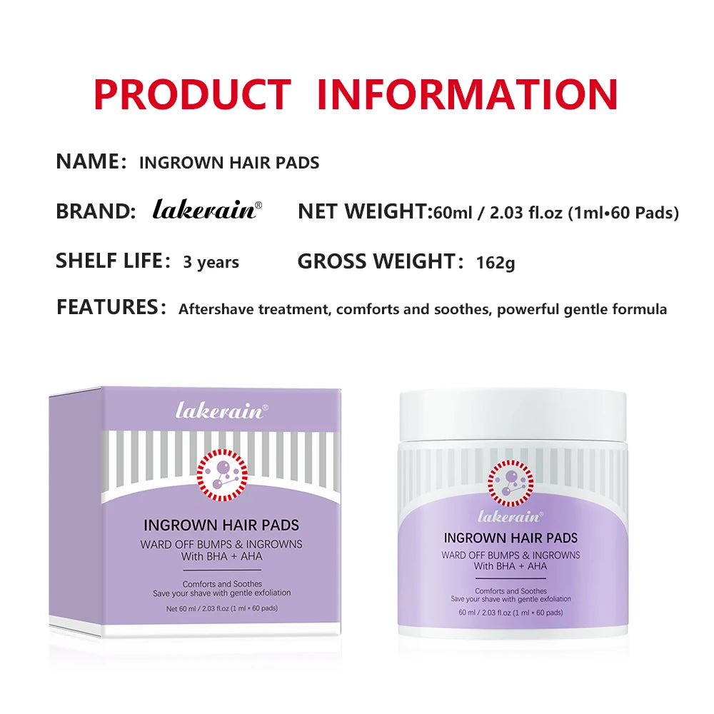 Exfoliating Ingrown Hair & Razor Bump Treatment Pads - 12