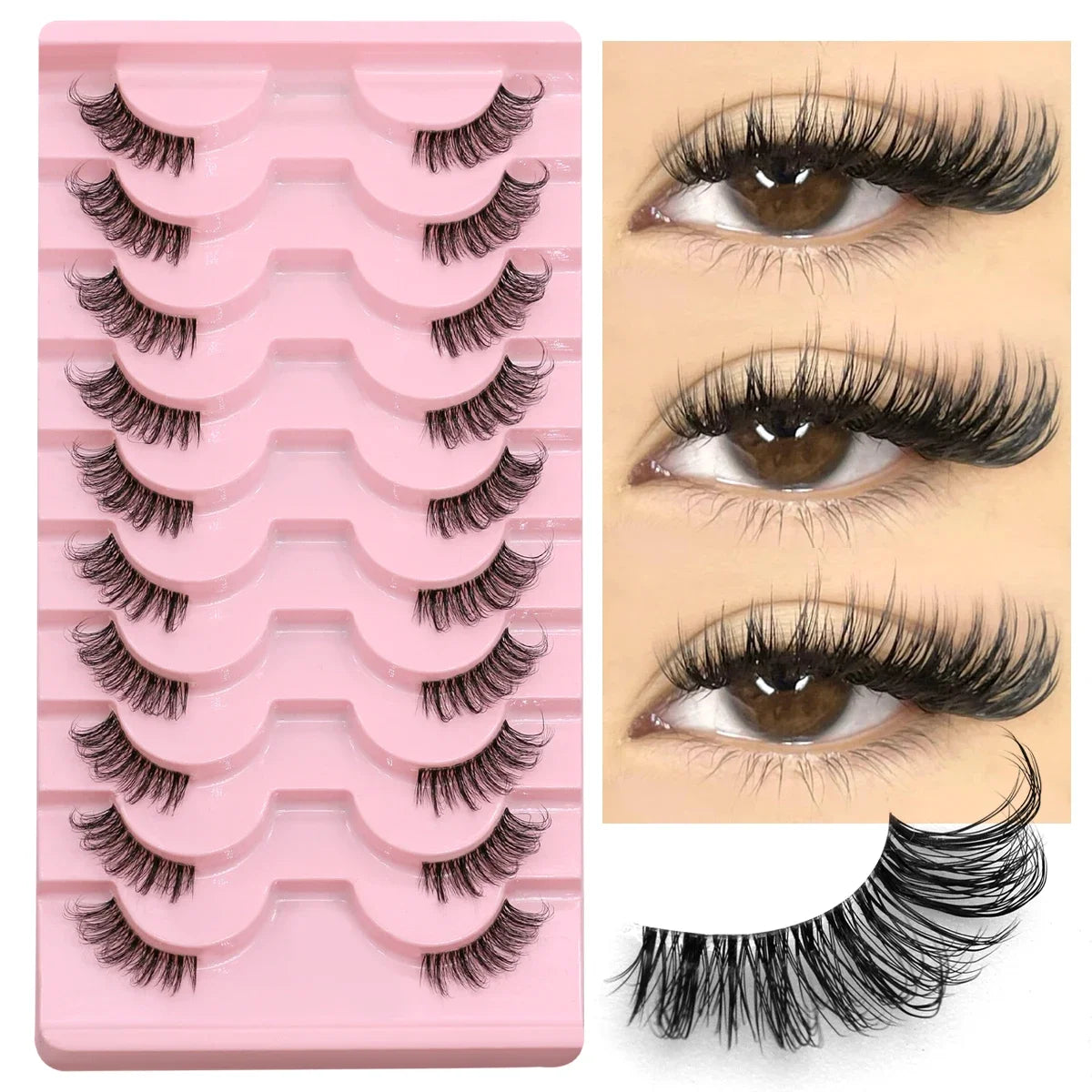 Natural Cat Eye Half Lashes with Invisible Band - 20