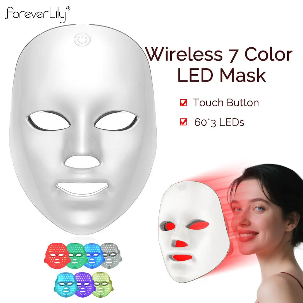 7-Color LED Light Therapy Face Mask for Skin Rejuvenation - 1