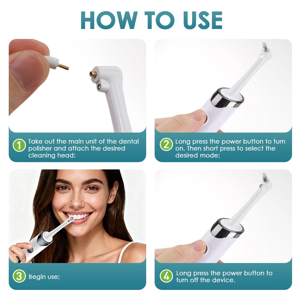 Rechargeable Electric Teeth Polisher and Whitening Kit - 8