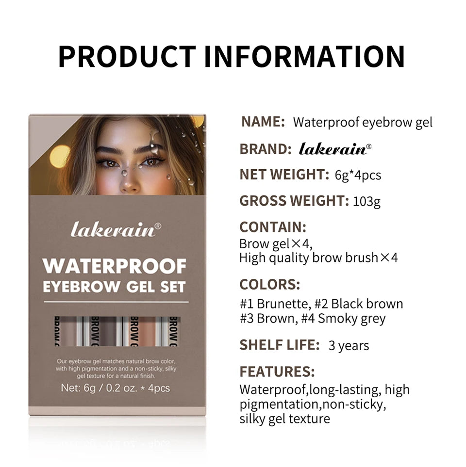 Waterproof Long-Lasting Eyebrow Tint Gel Set - 13