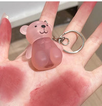 Portable Bear Keychain Velvet Matte Lip Mud