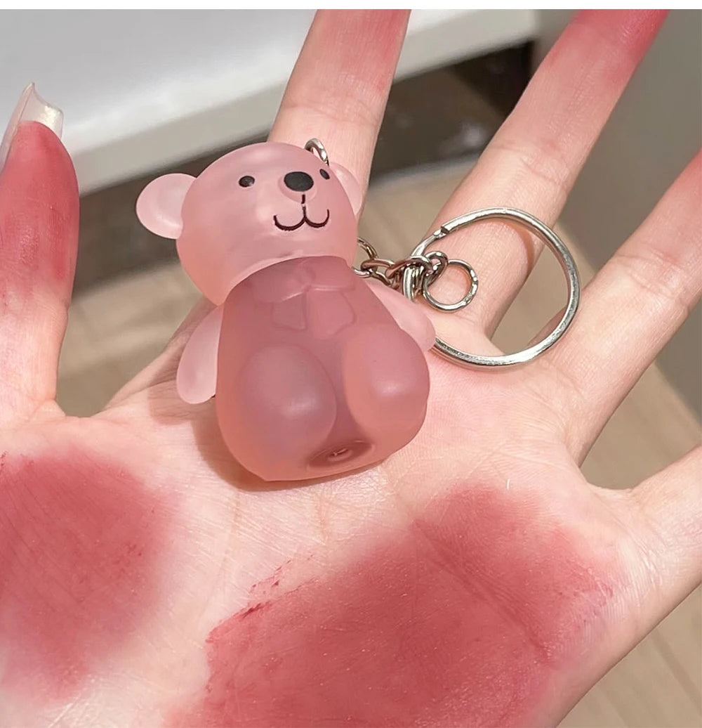 Cute Bear Velvet Matte Lip Mud Keychain - 22