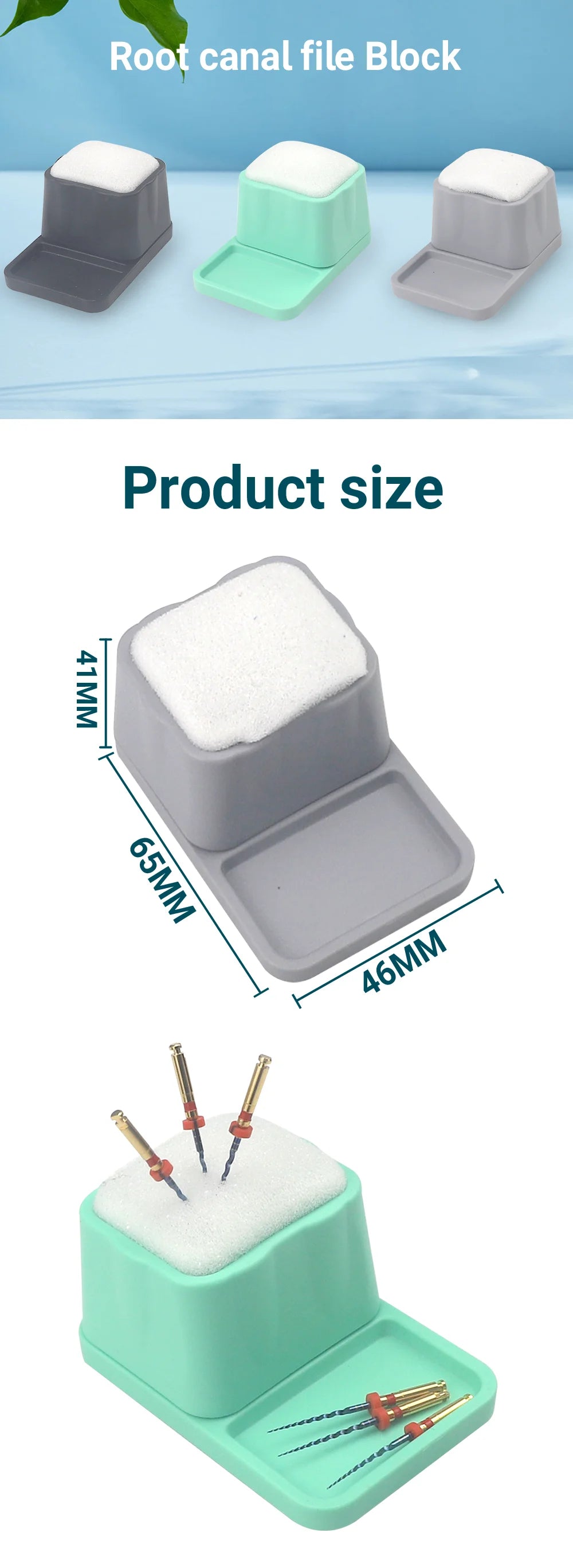 Dental Endodontic File Cleaning Stand with Sponge - 6