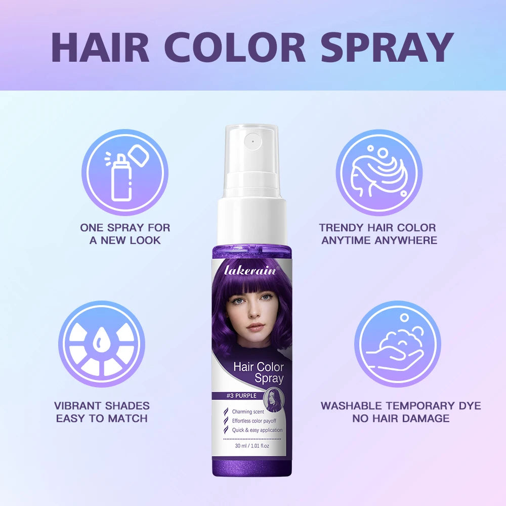 Instant Temporary Hair Color Spray for Parties and Styling - 10
