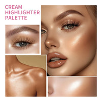 8-Color Cream Highlighter and Contour Palette for Radiant Makeup